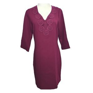 Everly Dress Size Medium Dress Polyester V-Neck Crochet Detail‎ 3/4 Sleeve